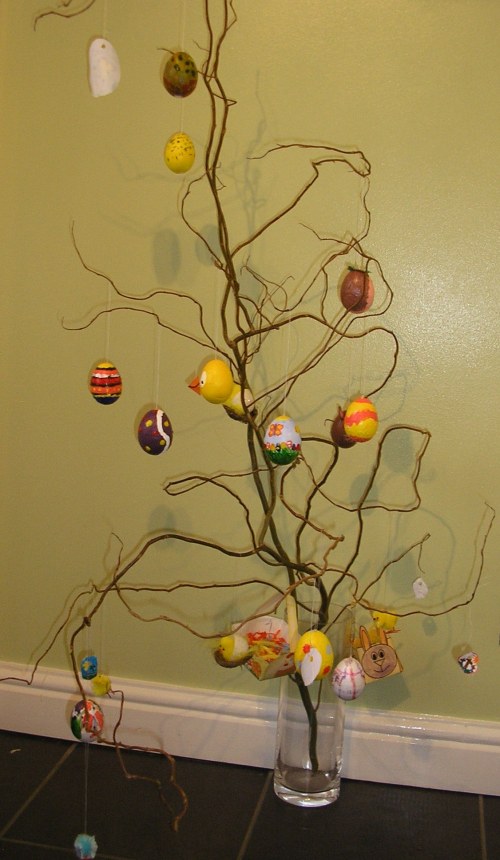 The family Easter tree with all our art work!