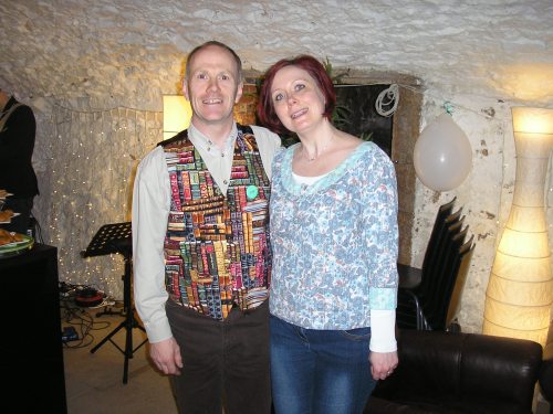 Proud coffee shop owner Joff and local author~Me!