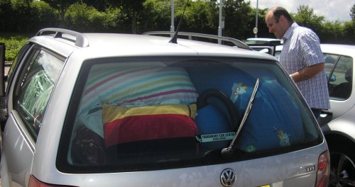 Not quite everything and the kitchen sink, but certainly duvets, airbeds, a kettle and a hoover... everything to get through the first night in our new home in Welton *sans* the rest of our stuff!