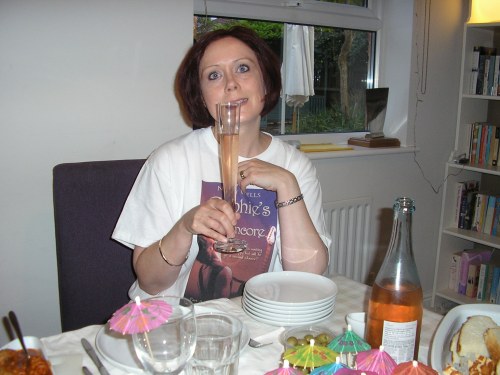 Time for dinner! Cheers! What a day... :-) Livin' it up!