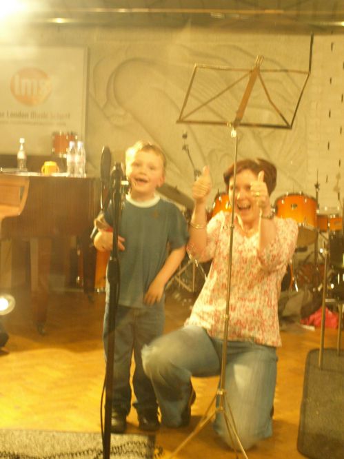 He got the thumbs up from the sound man... which has me insanely proud. LOL!